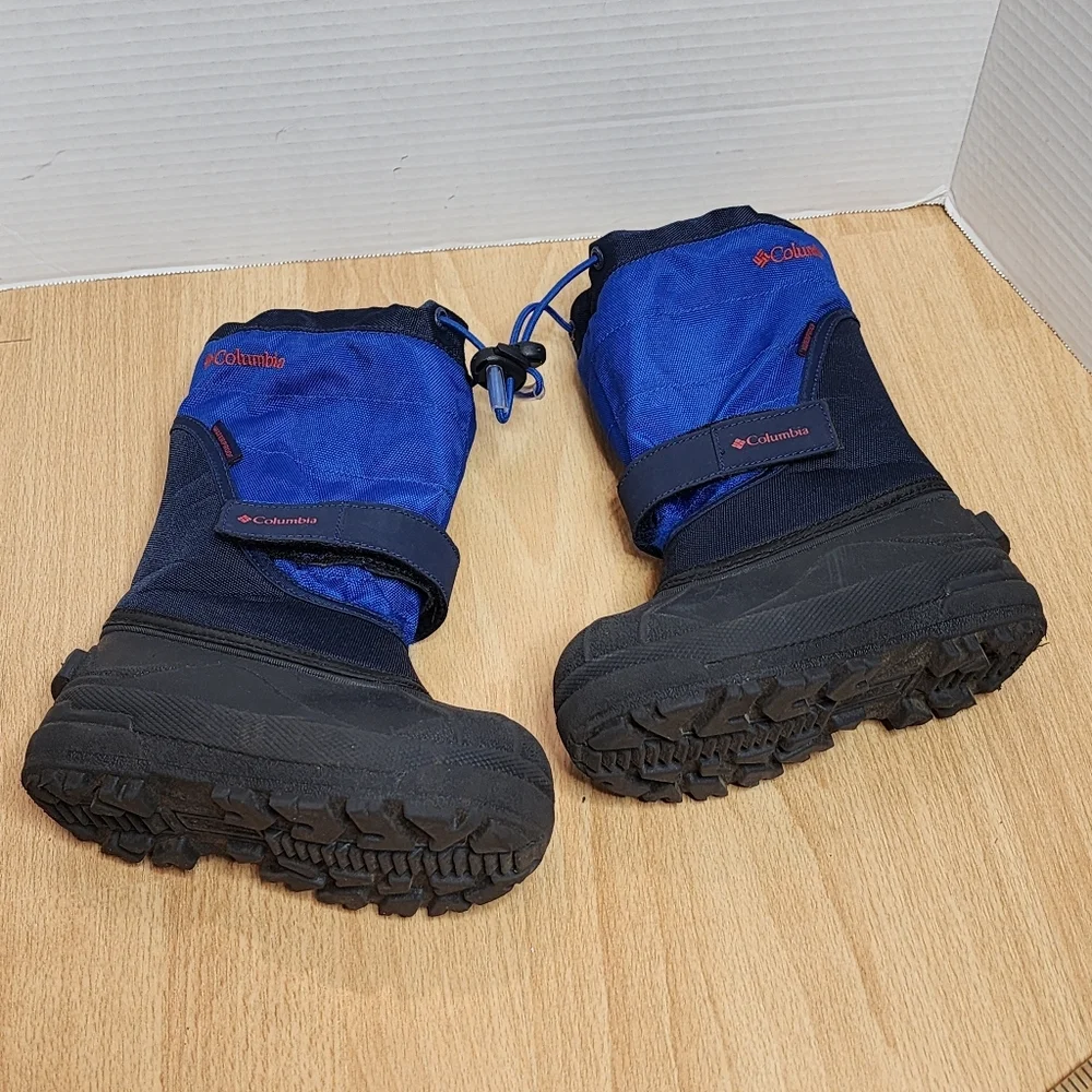 Columbia Size 9 Child Powderbug Plus Ii Snow Boot Blue Black